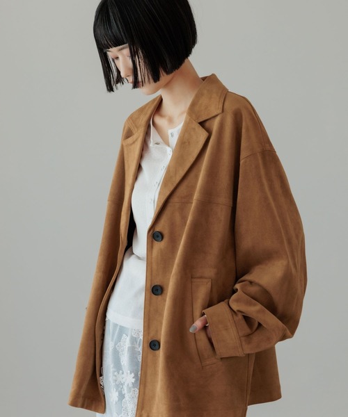 LOWRYS FARM(ローリーズファーム)の「スエードジャケット 637616(テーラードジャケット・レディース・ブラウン/ダークブラウン/ベージュ・FREE)」の9枚目の写真