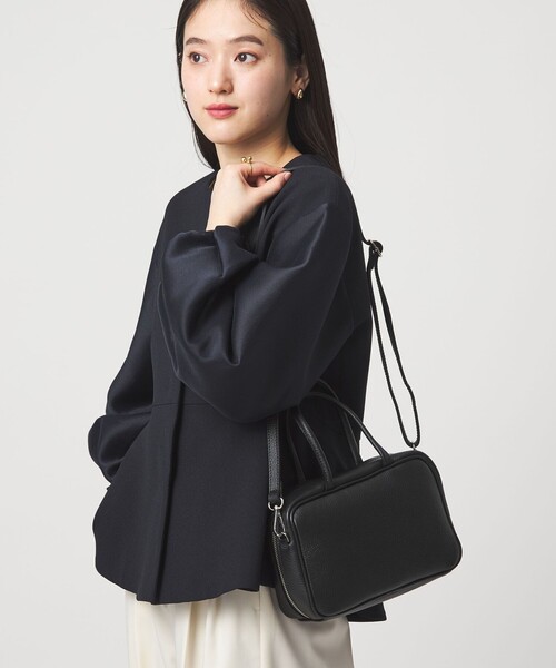 green label relaxing（グリーンレーベルリラクシング）の「＜PRATO MADE IN ITALY＞スクエアボストンバッグ（ボストンバッグ・レディース・ブラック/ブラウン系/シルバー・FREE）」の5枚目の写真