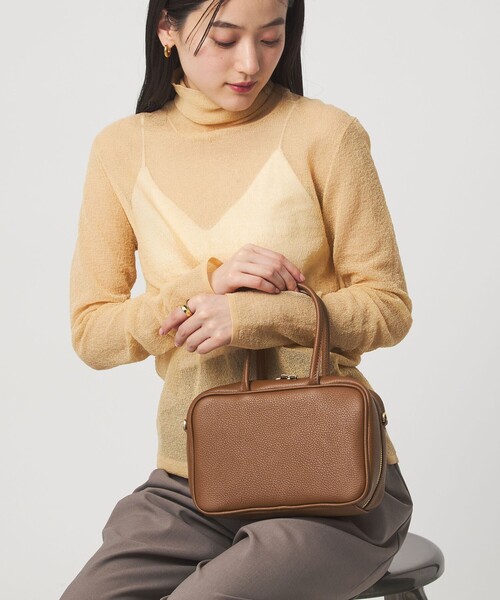 green label relaxing（グリーンレーベルリラクシング）の「＜PRATO MADE IN ITALY＞スクエアボストンバッグ（ボストンバッグ・レディース・ブラック/ブラウン系/シルバー・FREE）」の7枚目の写真