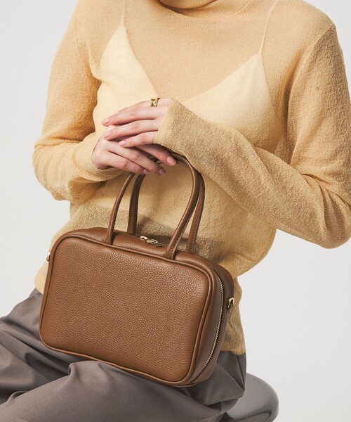 green label relaxing（グリーンレーベルリラクシング）の「＜PRATO MADE IN ITALY＞スクエアボストンバッグ（ボストンバッグ・レディース・ブラック/ブラウン系/シルバー・FREE）」の8枚目の写真