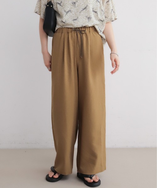 NOMBRE IMPAIR(ノンブルアンペール)の「ポリエステルトロ ワイドパンツ(その他パンツ・レディース・グレー/カーキ/ブラック/キナリ/ベージュ・FREE)」の4枚目の写真
