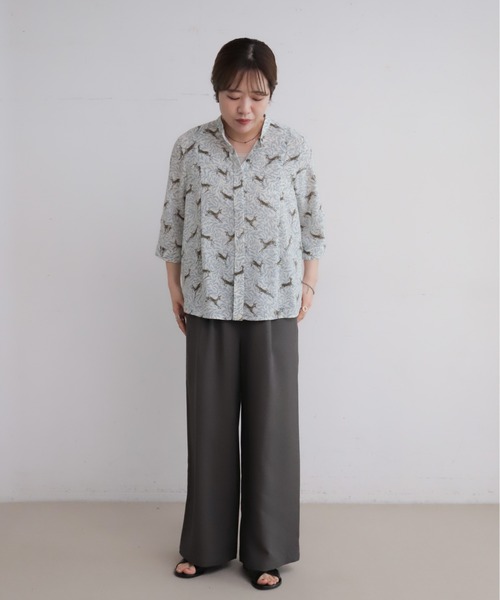 NOMBRE IMPAIR(ノンブルアンペール)の「ポリエステルトロ ワイドパンツ(その他パンツ・レディース・グレー/カーキ/ブラック/キナリ/ベージュ・FREE)」の12枚目の写真