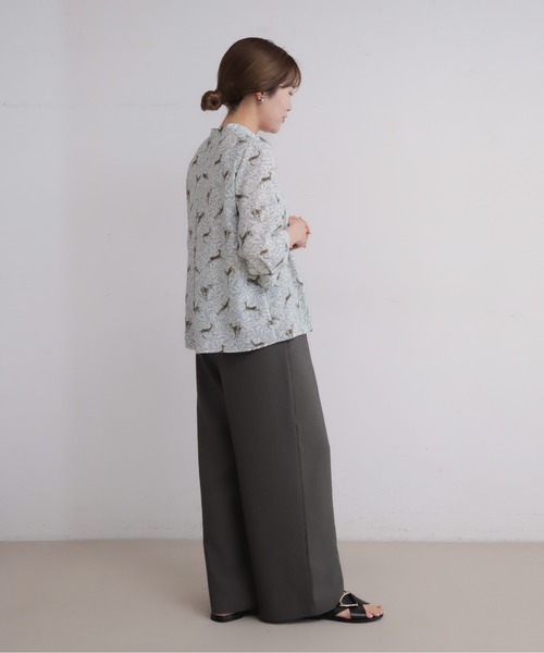 NOMBRE IMPAIR(ノンブルアンペール)の「ポリエステルトロ ワイドパンツ(その他パンツ・レディース・グレー/カーキ/ブラック/キナリ/ベージュ・FREE)」の11枚目の写真