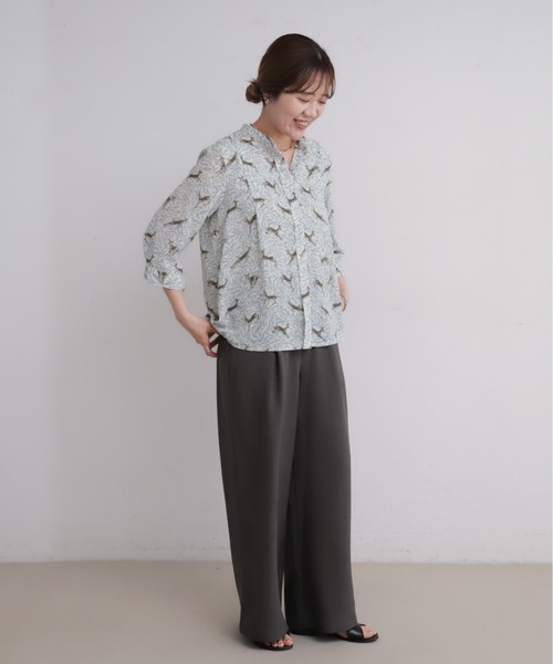 NOMBRE IMPAIR(ノンブルアンペール)の「ポリエステルトロ ワイドパンツ(その他パンツ・レディース・グレー/カーキ/ブラック/キナリ/ベージュ・FREE)」の13枚目の写真