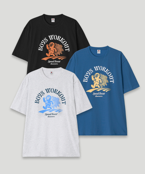 BOOVOOM（ブーブーム）の「[ビッグサイズ]ワークアウトランナーティーシャツ（Tシャツ/カットソー・メンズ・ブラック/LT.Gray/ブルー・XL/XXL/XXXL）」の6枚目の写真