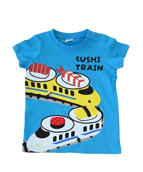 CHEEK ROOM(チークルーム)の「チークルーム 新幹線お寿司 Tシャツ(Tシャツ/カットソー・キッズ・ライトグリーン/アイボリー/ブルー・130cm/120cm/110cm/100cm/90cm/80cm)」の11枚目の写真