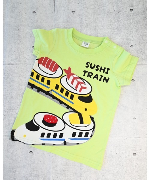 CHEEK ROOM(チークルーム)の「チークルーム 新幹線お寿司 Tシャツ(Tシャツ/カットソー・キッズ・ライトグリーン/アイボリー/ブルー・130cm/120cm/110cm/100cm/90cm/80cm)」の14枚目の写真