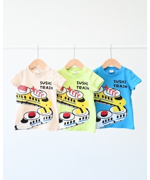 CHEEK ROOM(チークルーム)の「チークルーム 新幹線お寿司 Tシャツ(Tシャツ/カットソー・キッズ・ライトグリーン/アイボリー/ブルー・130cm/120cm/110cm/100cm/90cm/80cm)」の16枚目の写真