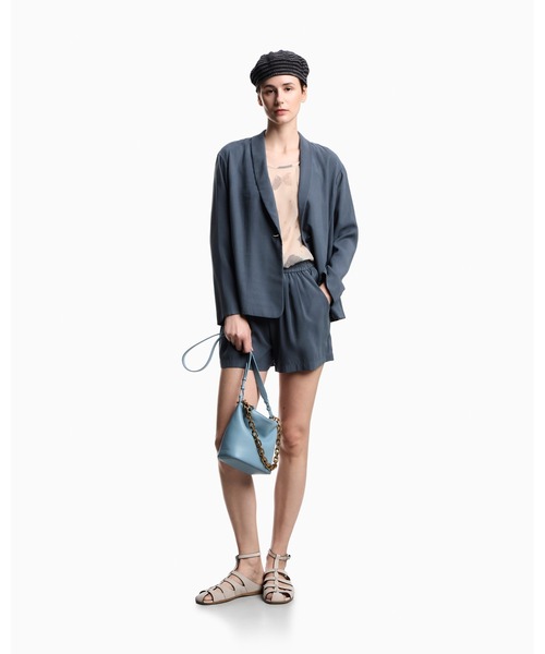 EMPORIO ARMANI（エンポリオアルマーニ）の「【エンポリオ アルマーニ】シングルブレストジャケット ウォッシュドツイル ショールカラー（テーラードジャケット・レディース・ネイビー・38）」の3枚目の写真