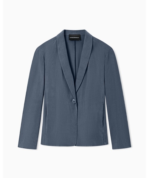 EMPORIO ARMANI（エンポリオアルマーニ）の「【エンポリオ アルマーニ】シングルブレストジャケット ウォッシュドツイル ショールカラー（テーラードジャケット・レディース・ネイビー・38）」の4枚目の写真