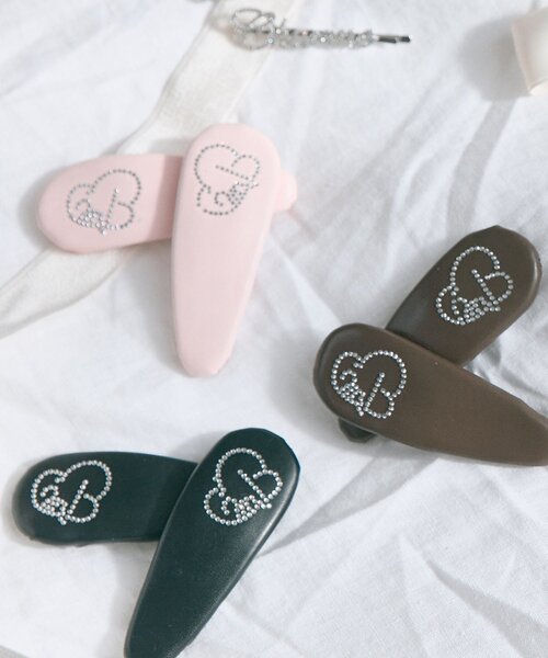 OLIVE des OLIVE(オリーブデオリーブ)の「【Belle Charme】Glitter Logo Hair Clip(バレッタ/ヘアクリップ・レディース・ピンク/ブラウン/ブラック・FREE)」の11枚目の写真
