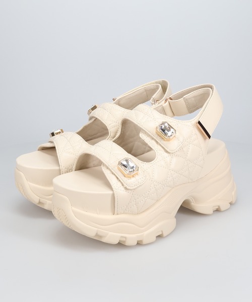 ビジュー ボタン キルティング スポーツ サンダル /66204（サンダル