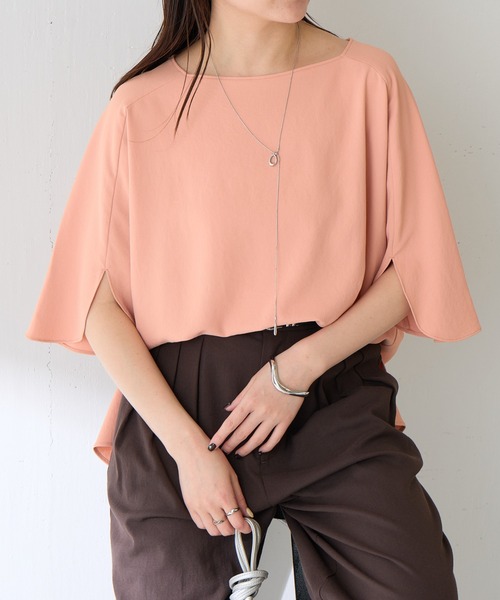 COLLAGE GALLARDAGALANTE（コラージュガリャルダガランテ）の「ジャージスクエアブラウス/セットアップ可/WEB限定カラー展開（シャツ/ブラウス・レディース・ブラック/オフホワイト/オレンジ/ネイビー・FREE）」の4枚目の写真