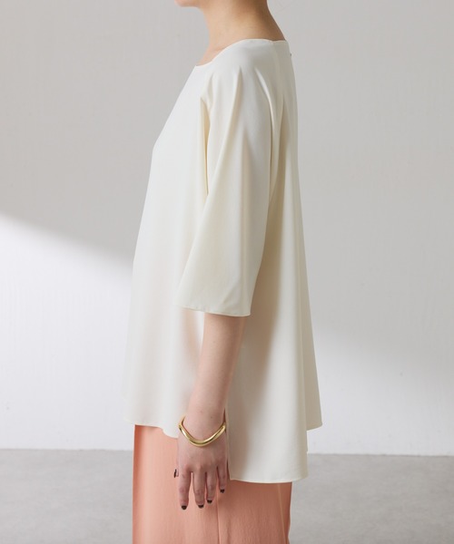 COLLAGE GALLARDAGALANTE（コラージュガリャルダガランテ）の「ジャージスクエアブラウス/セットアップ可/WEB限定カラー展開（シャツ/ブラウス・レディース・ブラック/オフホワイト/オレンジ/ネイビー・FREE）」の18枚目の写真