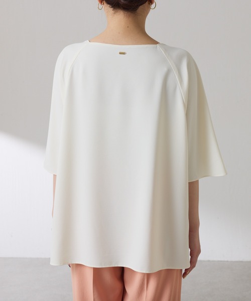 COLLAGE GALLARDAGALANTE（コラージュガリャルダガランテ）の「ジャージスクエアブラウス/セットアップ可/WEB限定カラー展開（シャツ/ブラウス・レディース・ブラック/オフホワイト/オレンジ/ネイビー・FREE）」の7枚目の写真