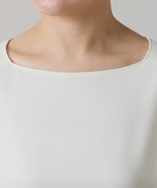 COLLAGE GALLARDAGALANTE（コラージュガリャルダガランテ）の「ジャージスクエアブラウス/セットアップ可/WEB限定カラー展開（シャツ/ブラウス・レディース・ブラック/オフホワイト/オレンジ/ネイビー・FREE）」の9枚目の写真