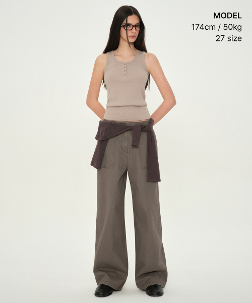 MUSINSA STANDARD WOMAN（ムシンサスタンダードウーマン）の「ウィメンズワイドペインターパンツ[トープ]（その他パンツ・レディース・その他・30/24/25/26/27/28/29）」の2枚目の写真