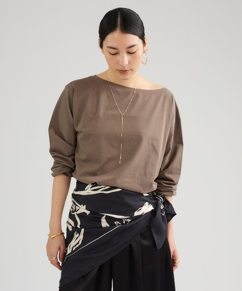 Chaos（カオス）の「Chaos(カオス)/ クロスコットンカットソー（Tシャツ/カットソー・レディース・カーキ/ホワイト/チャコールグレー・FREE）」の3枚目の写真