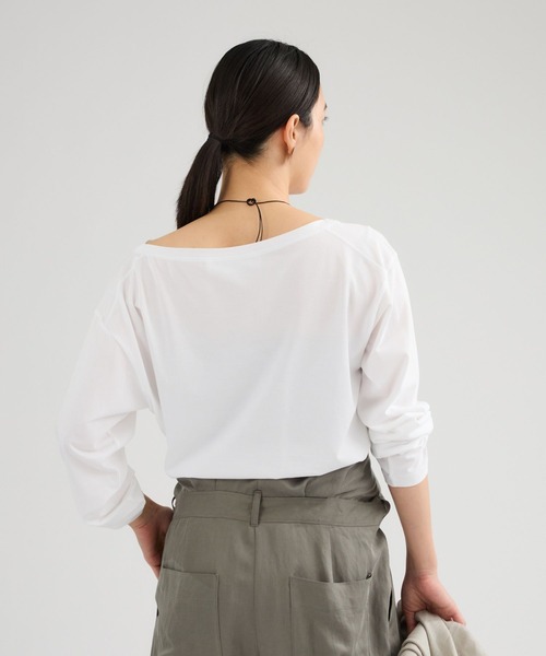 Chaos（カオス）の「Chaos(カオス)/ クロスコットンカットソー（Tシャツ/カットソー・レディース・カーキ/ホワイト/チャコールグレー・FREE）」の6枚目の写真