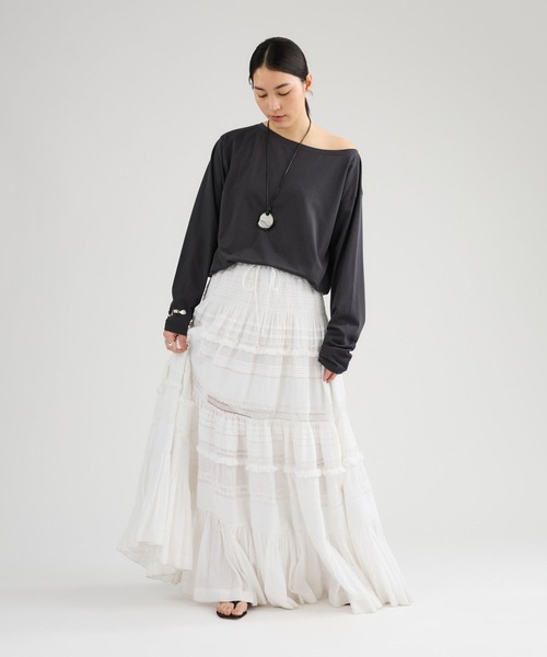 Chaos（カオス）の「Chaos(カオス)/ クロスコットンカットソー（Tシャツ/カットソー・レディース・カーキ/ホワイト/チャコールグレー・FREE）」の13枚目の写真