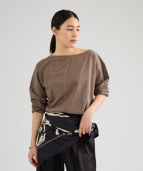 Chaos（カオス）の「Chaos(カオス)/ クロスコットンカットソー（Tシャツ/カットソー・レディース・カーキ/ホワイト/チャコールグレー・FREE）」の16枚目の写真