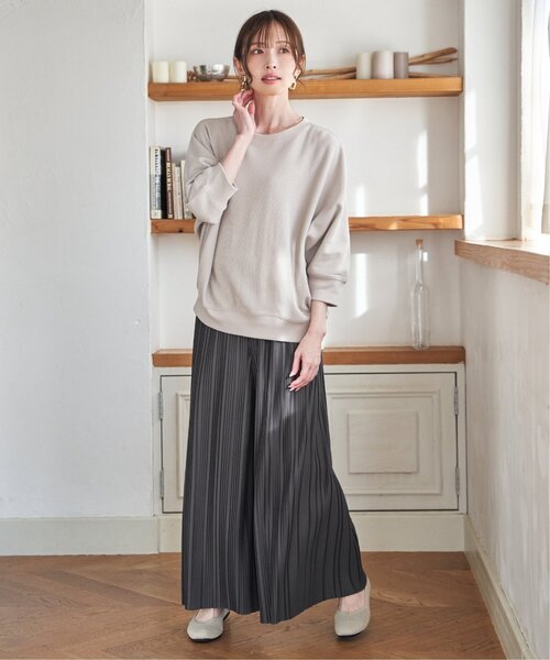 ikka（イッカ）の「【雑誌InRed4月号掲載】カットプリーツワイドパンツ【親子コーデ】（その他パンツ・レディース・チャコール/ネイビー/カーキ/グレイッシュベージュ・S/M/L）」の7枚目の写真