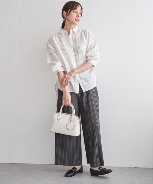 ikka（イッカ）の「【雑誌InRed4月号掲載】カットプリーツワイドパンツ【親子コーデ】（その他パンツ・レディース・チャコール/ネイビー/カーキ/グレイッシュベージュ・S/M/L）」の13枚目の写真