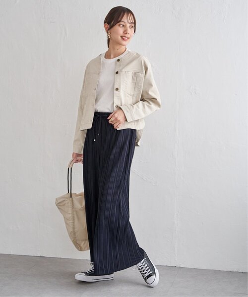 ikka（イッカ）の「【雑誌InRed4月号掲載】カットプリーツワイドパンツ【親子コーデ】（その他パンツ・レディース・チャコール/ネイビー/カーキ/グレイッシュベージュ・S/M/L）」の15枚目の写真