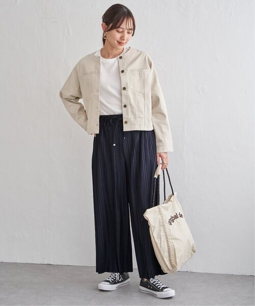 ikka（イッカ）の「【雑誌InRed4月号掲載】カットプリーツワイドパンツ【親子コーデ】（その他パンツ・レディース・チャコール/ネイビー/カーキ/グレイッシュベージュ・S/M/L）」の16枚目の写真