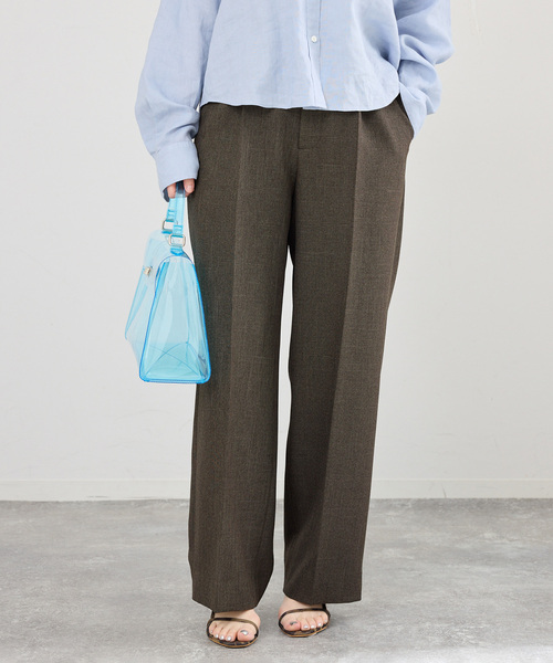 IENA(イエナ)の「《セットアップ対応/》ウォッシャブル シャークツイードセミワイドパンツ(スラックス・レディース・ブラウン/ベージュ・36/34/40/38)」の10枚目の写真