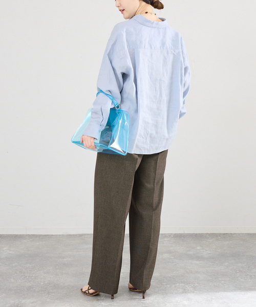 IENA(イエナ)の「《セットアップ対応/》ウォッシャブル シャークツイードセミワイドパンツ(スラックス・レディース・ブラウン/ベージュ・36/34/40/38)」の14枚目の写真