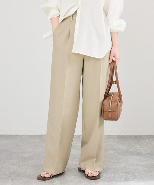 IENA(イエナ)の「《セットアップ対応/》ウォッシャブル シャークツイードセミワイドパンツ(スラックス・レディース・ブラウン/ベージュ・36/34/40/38)」の15枚目の写真
