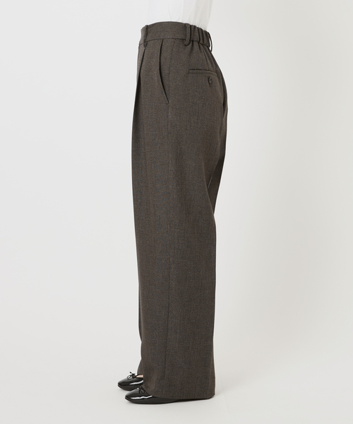 IENA(イエナ)の「《セットアップ対応/》ウォッシャブル シャークツイードセミワイドパンツ(スラックス・レディース・ブラウン/ベージュ・36/34/40/38)」の20枚目の写真