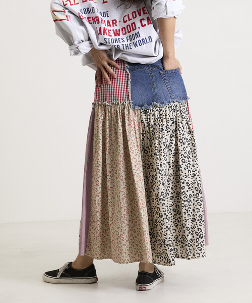 Freada(フリーダ)の「Freada/フリーダ フラワー&チェックドッキングスカート(スカート・レディース・オリーブ/ブルー・SMALL/MEDIUM)」の11枚目の写真