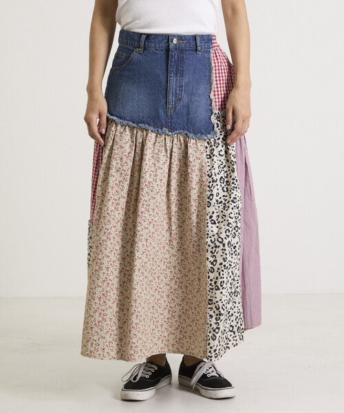 Freada(フリーダ)の「Freada/フリーダ フラワー&チェックドッキングスカート(スカート・レディース・オリーブ/ブルー・SMALL/MEDIUM)」の14枚目の写真