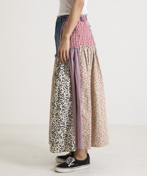 Freada(フリーダ)の「Freada/フリーダ フラワー&チェックドッキングスカート(スカート・レディース・オリーブ/ブルー・SMALL/MEDIUM)」の15枚目の写真