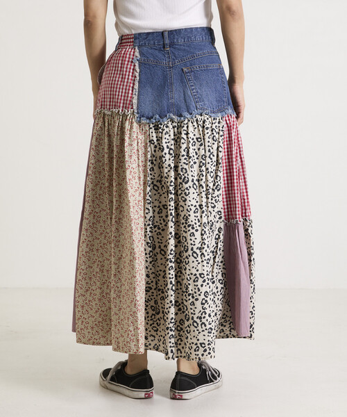 Freada(フリーダ)の「Freada/フリーダ フラワー&チェックドッキングスカート(スカート・レディース・オリーブ/ブルー・SMALL/MEDIUM)」の16枚目の写真