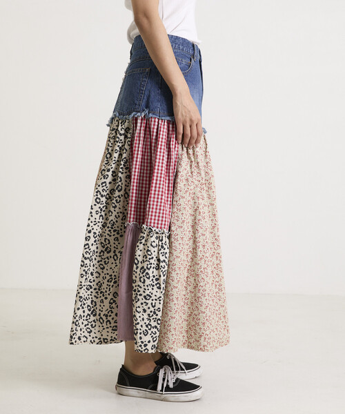 Freada(フリーダ)の「Freada/フリーダ フラワー&チェックドッキングスカート(スカート・レディース・オリーブ/ブルー・SMALL/MEDIUM)」の17枚目の写真