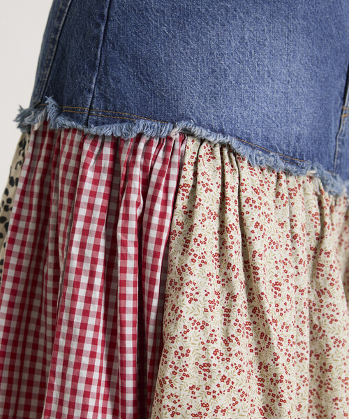 Freada(フリーダ)の「Freada/フリーダ フラワー&チェックドッキングスカート(スカート・レディース・オリーブ/ブルー・SMALL/MEDIUM)」の20枚目の写真