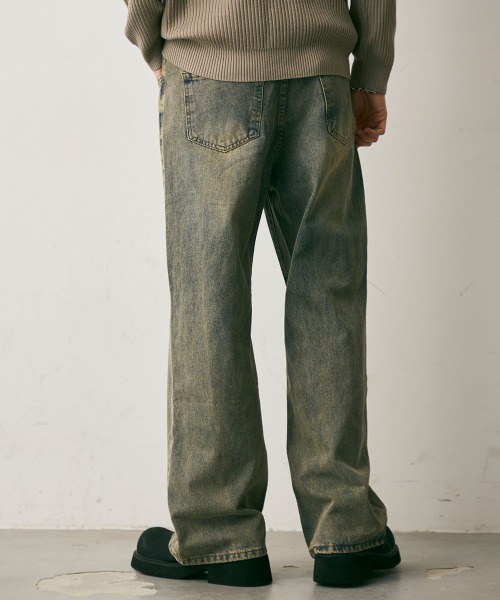 Shoowtime（ショウタイム）の「Vintage Wash Straight Leg Denim Pants / ビンテージウォッシュストレートレッグデニムパンツ（デニムパンツ・メンズ・ブルー/ブラック系・X-LARGE/LARGE/MEDIUM）」の8枚目の写真