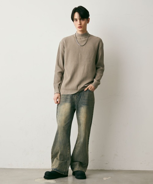Shoowtime（ショウタイム）の「Vintage Wash Straight Leg Denim Pants / ビンテージウォッシュストレートレッグデニムパンツ（デニムパンツ・メンズ・ブルー/ブラック系・X-LARGE/LARGE/MEDIUM）」の9枚目の写真