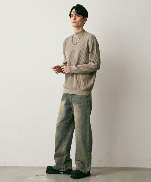 Shoowtime（ショウタイム）の「Vintage Wash Straight Leg Denim Pants / ビンテージウォッシュストレートレッグデニムパンツ（デニムパンツ・メンズ・ブルー/ブラック系・X-LARGE/LARGE/MEDIUM）」の12枚目の写真