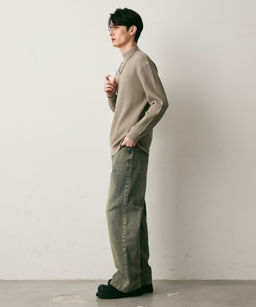 Shoowtime（ショウタイム）の「Vintage Wash Straight Leg Denim Pants / ビンテージウォッシュストレートレッグデニムパンツ（デニムパンツ・メンズ・ブルー/ブラック系・X-LARGE/LARGE/MEDIUM）」の14枚目の写真