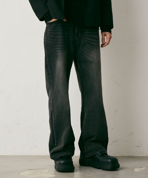 Shoowtime（ショウタイム）の「Vintage Wash Straight Leg Denim Pants / ビンテージウォッシュストレートレッグデニムパンツ（デニムパンツ・メンズ・ブルー/ブラック系・X-LARGE/LARGE/MEDIUM）」の17枚目の写真