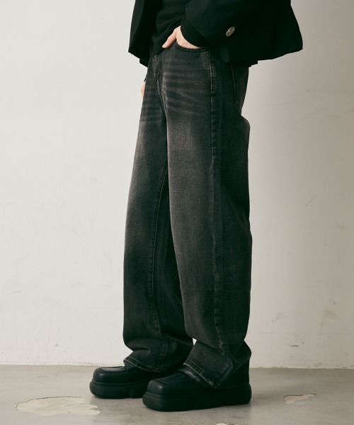 Shoowtime（ショウタイム）の「Vintage Wash Straight Leg Denim Pants / ビンテージウォッシュストレートレッグデニムパンツ（デニムパンツ・メンズ・ブルー/ブラック系・X-LARGE/LARGE/MEDIUM）」の20枚目の写真