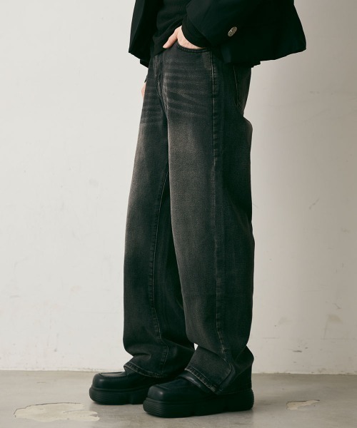 Shoowtime（ショウタイム）の「Vintage Wash Straight Leg Denim Pants / ビンテージウォッシュストレートレッグデニムパンツ（デニムパンツ・メンズ・ブルー/ブラック系・X-LARGE/LARGE/MEDIUM）」の21枚目の写真