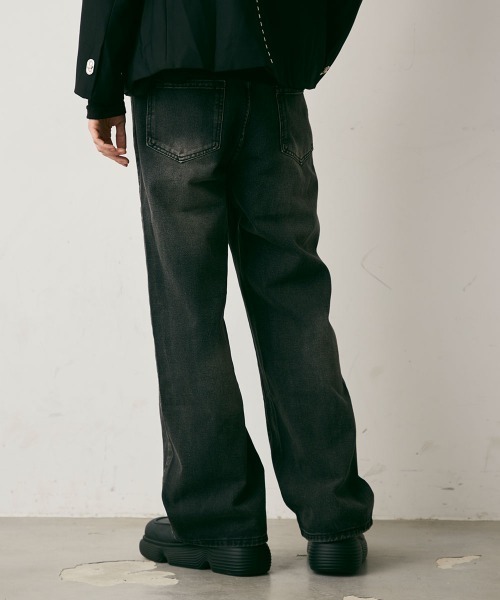 Shoowtime（ショウタイム）の「Vintage Wash Straight Leg Denim Pants / ビンテージウォッシュストレートレッグデニムパンツ（デニムパンツ・メンズ・ブルー/ブラック系・X-LARGE/LARGE/MEDIUM）」の22枚目の写真