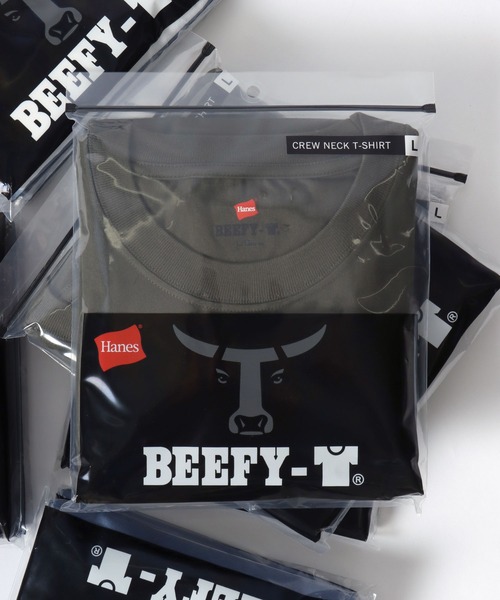 HANES(ヘインズ)の「Hanes/へインズ BEEFY/ビーフィー 無地 クルーネック 半袖Tシャツ/1P パックT/レディース メンズ(Tシャツ/カットソー・メンズ・ダークグレー/グリーン系その他/ネイビー/インディゴブルー/プラム/ホワイト/ダークブラウン/グレー/ダークグリーン/ブラック・S/M/L/XL)」の7枚目の写真