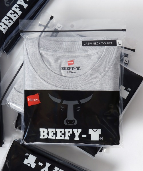 HANES(ヘインズ)の「Hanes/へインズ BEEFY/ビーフィー 無地 クルーネック 半袖Tシャツ/1P パックT/レディース メンズ(Tシャツ/カットソー・メンズ・ダークグレー/グリーン系その他/ネイビー/インディゴブルー/プラム/ホワイト/ダークブラウン/グレー/ダークグリーン/ブラック・S/M/L/XL)」の3枚目の写真
