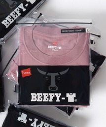 HANES（ヘインズ）の「Hanes/へインズ BEEFY/ビーフィー 無地 クルーネック 半袖Tシャツ/1P パックT/レディース メンズ（Tシャツ/カットソー）」